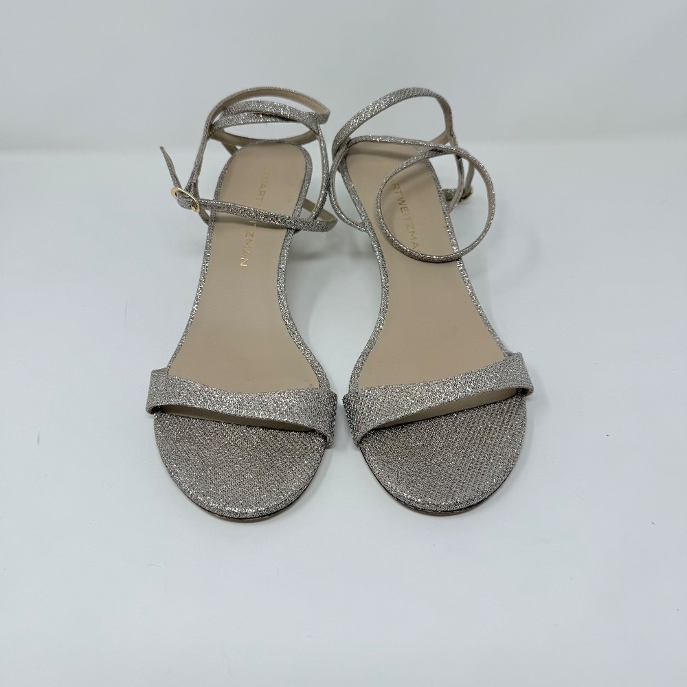 New Stuart Weitzman Women's Nudist 50 Wrap Sandals In Poudre Sz 10.5 - Picture 5 of 15
